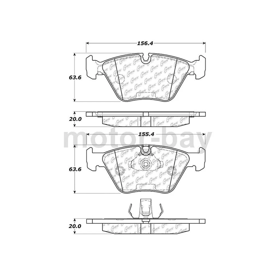 Juego de pastillas de freno delanteras traseras centradas para BMW 330Ci 2001 2002 2003 2004 2005 2006 Foto 2 de 4
