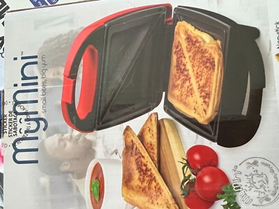 My Mini Sandwich Maker Red Non-Stick Easy Clean Brand New