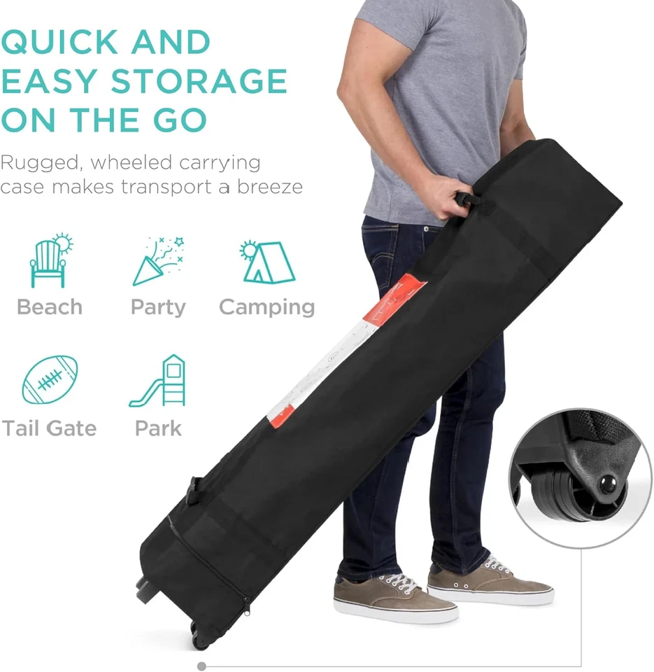 Палатка с навесом раскладывающаяся на 1 человека установка Best Choice Products 10X10 футов мгновенно портативная - Изображение 3 из 4