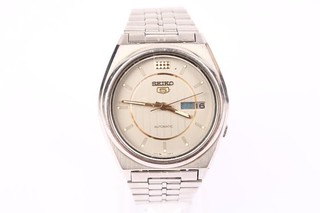Seiko 5 Automatic 7009 876A Mens Watch Working 37mm DayDate Silver Dial S.Steel