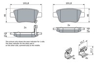 1X Bosch 0 986 424 798 Bremsbelagsatz Scheibenbremse FüR Toyota