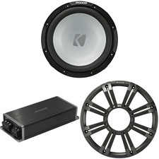 Kicker Marine KPX500.1 Powersports Amp  12" Free Air 4 Ohm  Charcoal Grill ...