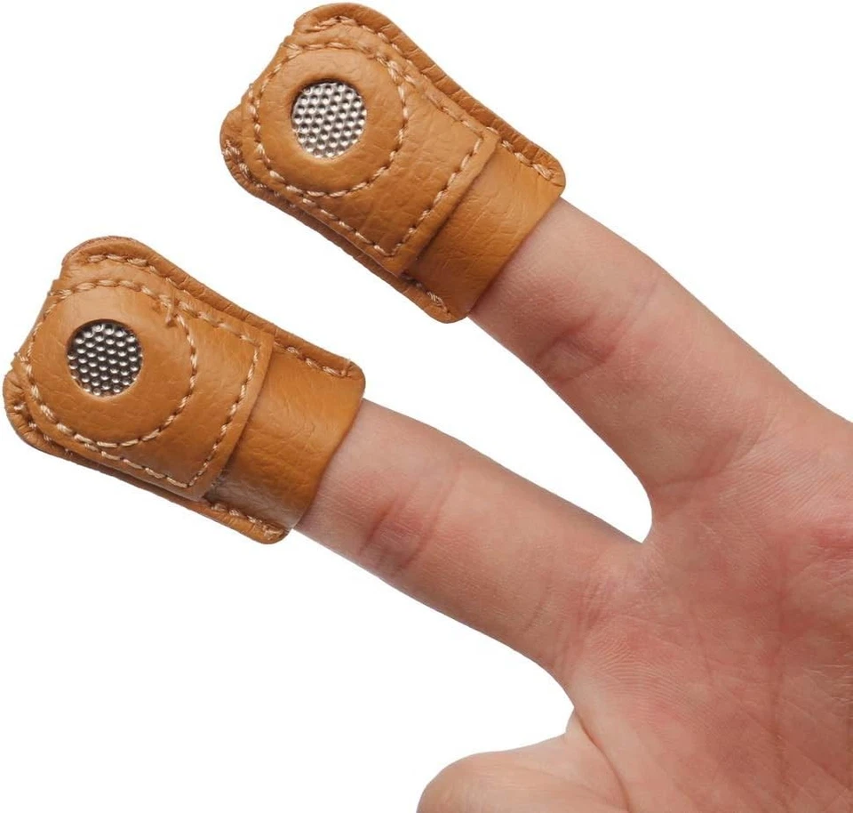 4 Piezas Cuero Dedal Costura Dedal Dedo Protector De Dedo Moneda Dedal Almohadillas 2 Tamaños Foto 4 de 4