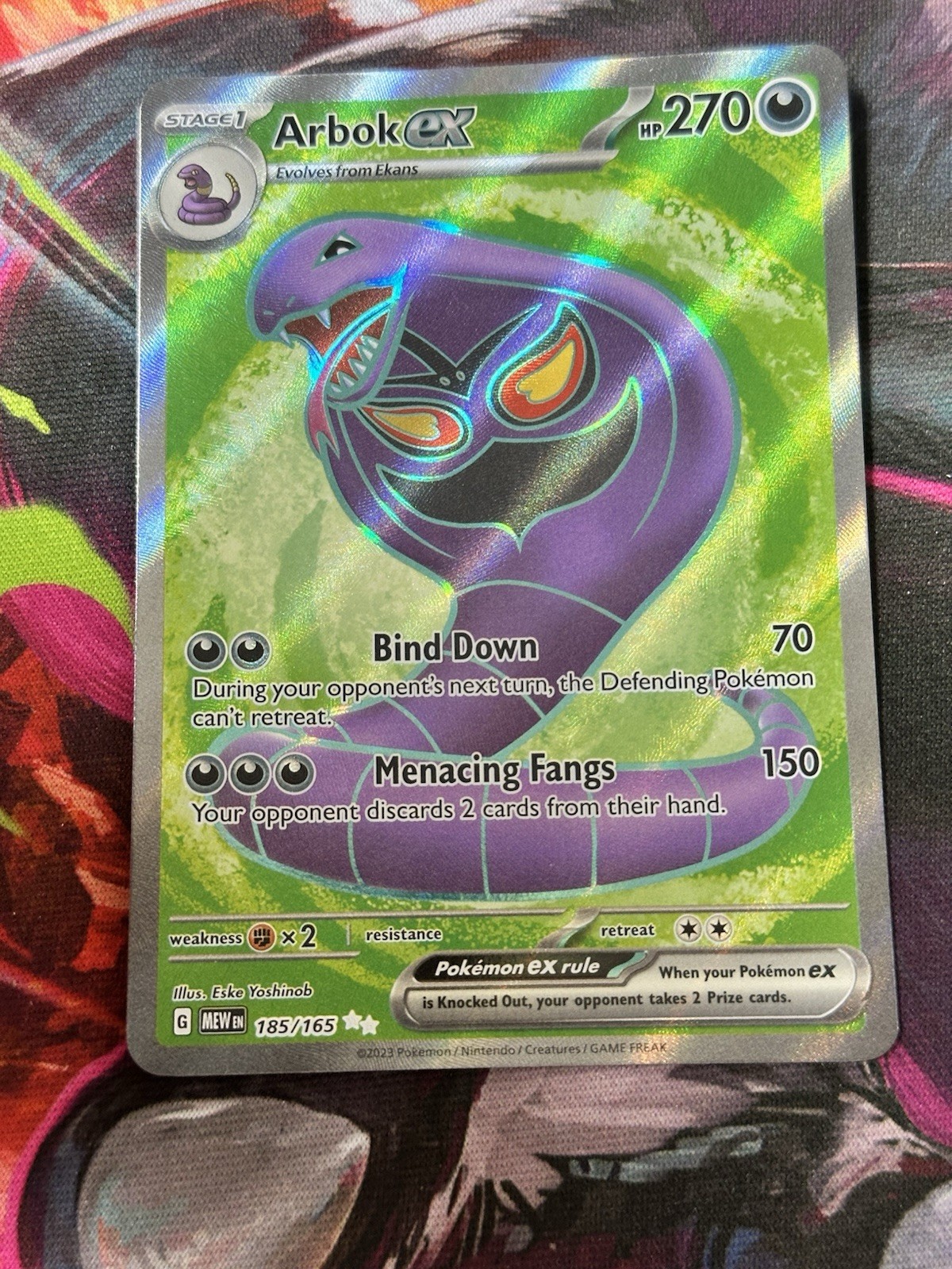 Arbok ex 185/165 Ultra Rare 151 Pokemon Near Mint