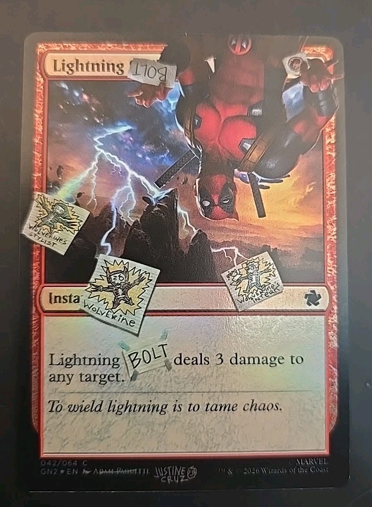 Lightning Bolt (042) Secret Lair Drop MTG Foil Near Mint (Deadpool