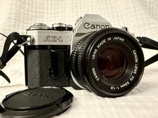 Canon AE-1 PROGRAM Silver 35mm SLR Film Camera  FD 50mm f/1.8.