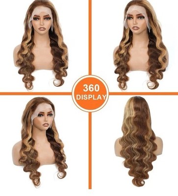 26 Inch 13x4 HD Lace Front Wig Human Hair Body Wave Glue-less Pre-Plucked 4/27