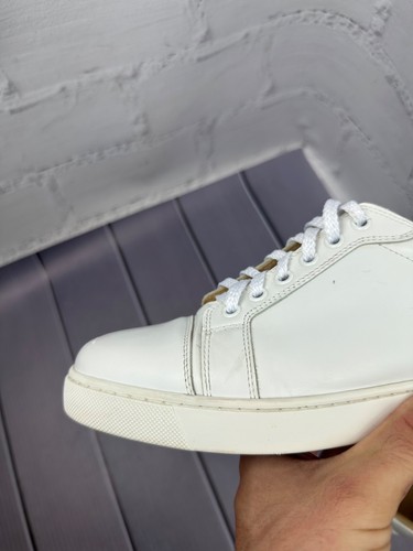 Christian Louboutin Leather Shoes White Very Rare Hype Sneakers Size 38 - Picture 16 of 24