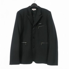 Mens 48 Wool Blend Tailored Jacket Blazer Black 75cm Long Sleeve Lightweight