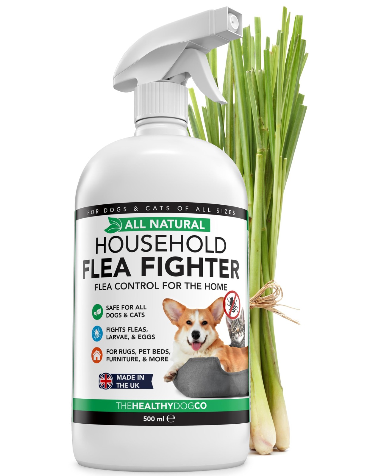 The Healthy Dog and Cat Co Natural Flea Spray for the Home 500 ml (Pack of 1)