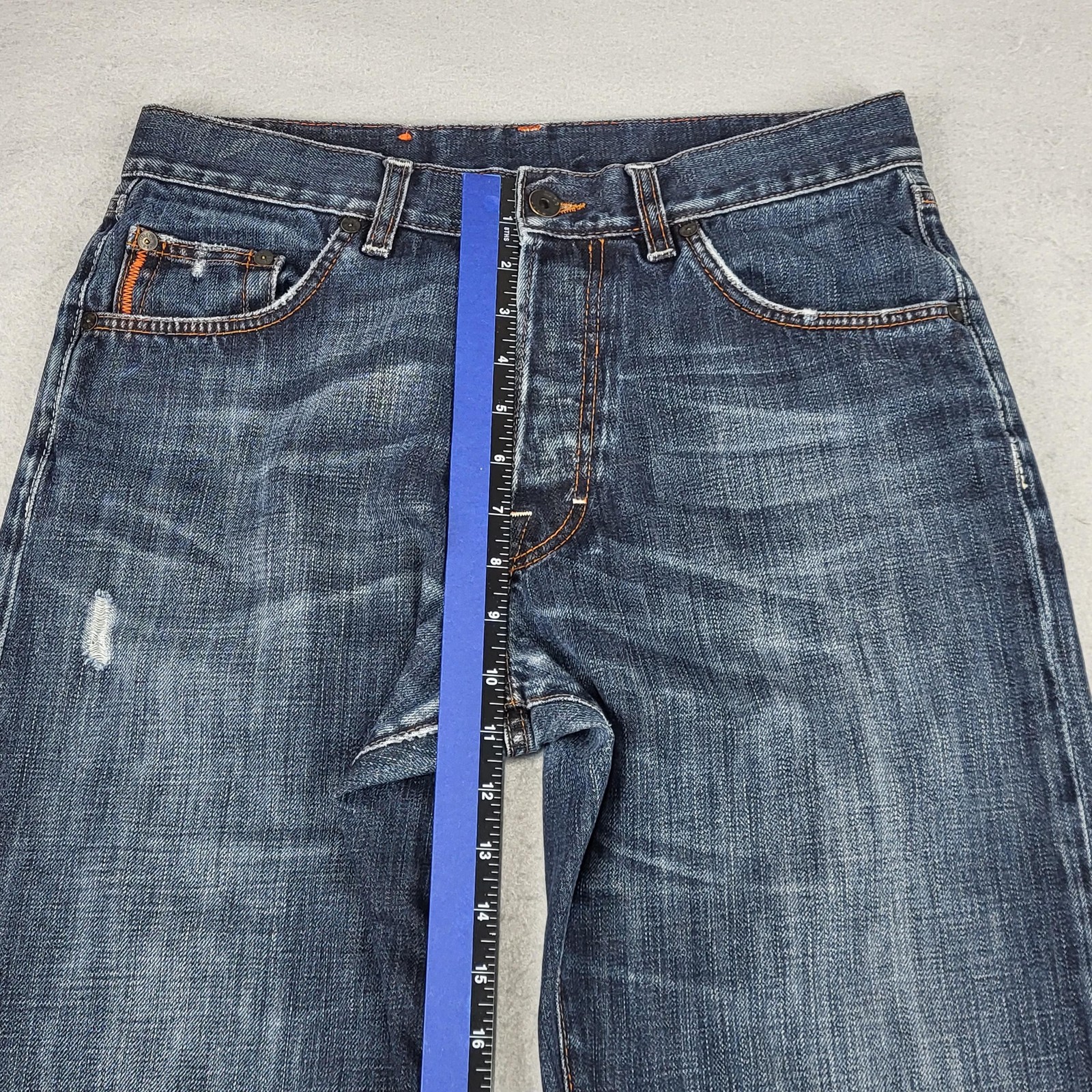 Hugo Boss Jeans Mens 30x30 Blue Medium Wash Relaxed Straight Distressed No Tag thumbnail 5