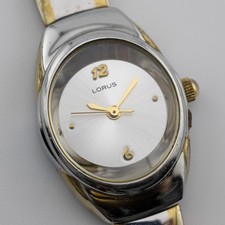 LORUS LR05TR02 Two-Tone Quartz Analog Women's Watch Sz. 6 1/4" New Battery