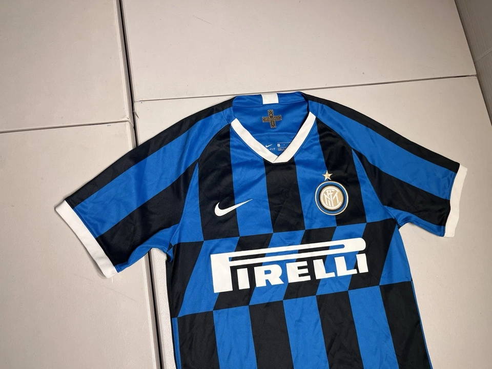 Camiseta de fútbol auténtica Nike 19/20 Inter de Milán para hombre pequeña azul negra Foto 2 de 4