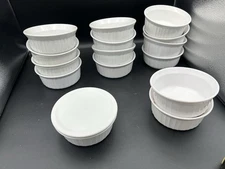 Corning Ware French White Souffle Casserole Dish 16 oz  F-16-B  Set of 2