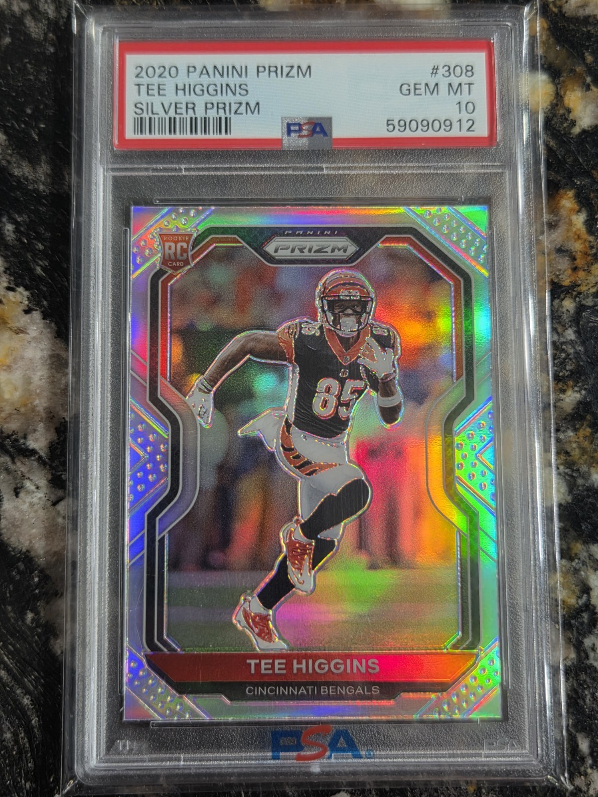 2020 Tee Higgins RC #308 Panini Silver Prizm PSA 10 Gem Mint