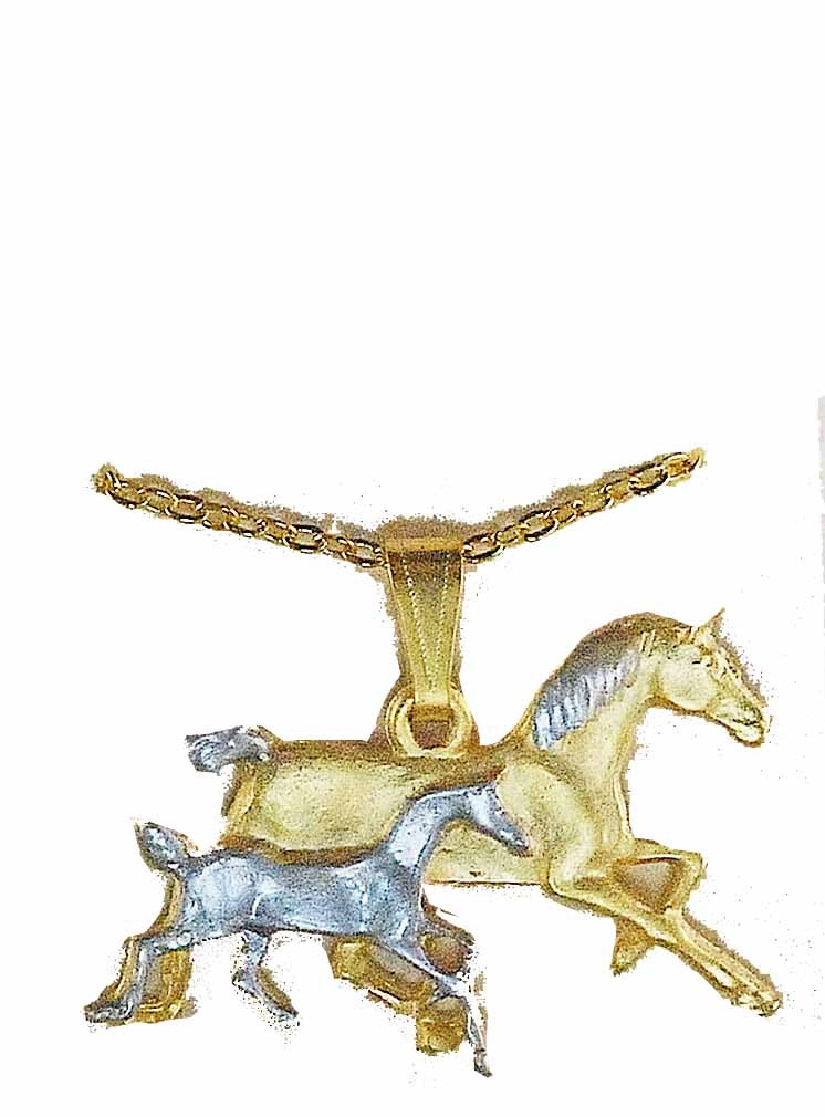 Завершающий штрих - 2-тонное ожерелье из кобылы и жеребенка - Золотосеребро 3790₽