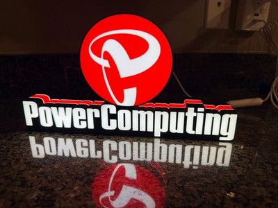 Power Computing Inspired LED Sign 12'' - Light Retro Computer Vintage Wall Deco