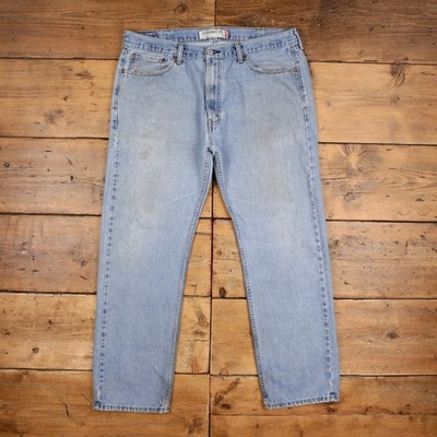 Levis 505 Jeans 38x32 Herren Blau Regular Straight Light Stonewash Denim