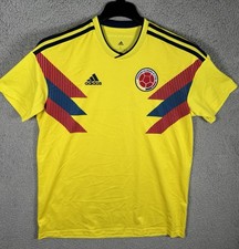 Adidas Columbia Soccer Jersey Mens Large Yellow Stretch Climalite