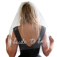Bride To Be Embroidered Veil - Embroidered Veil for Bachelorette Rhinestone