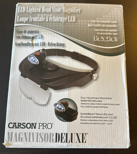 Carson Optical Pro Series MagniVisor LED Lighted Head Visor Magnifier CP-60