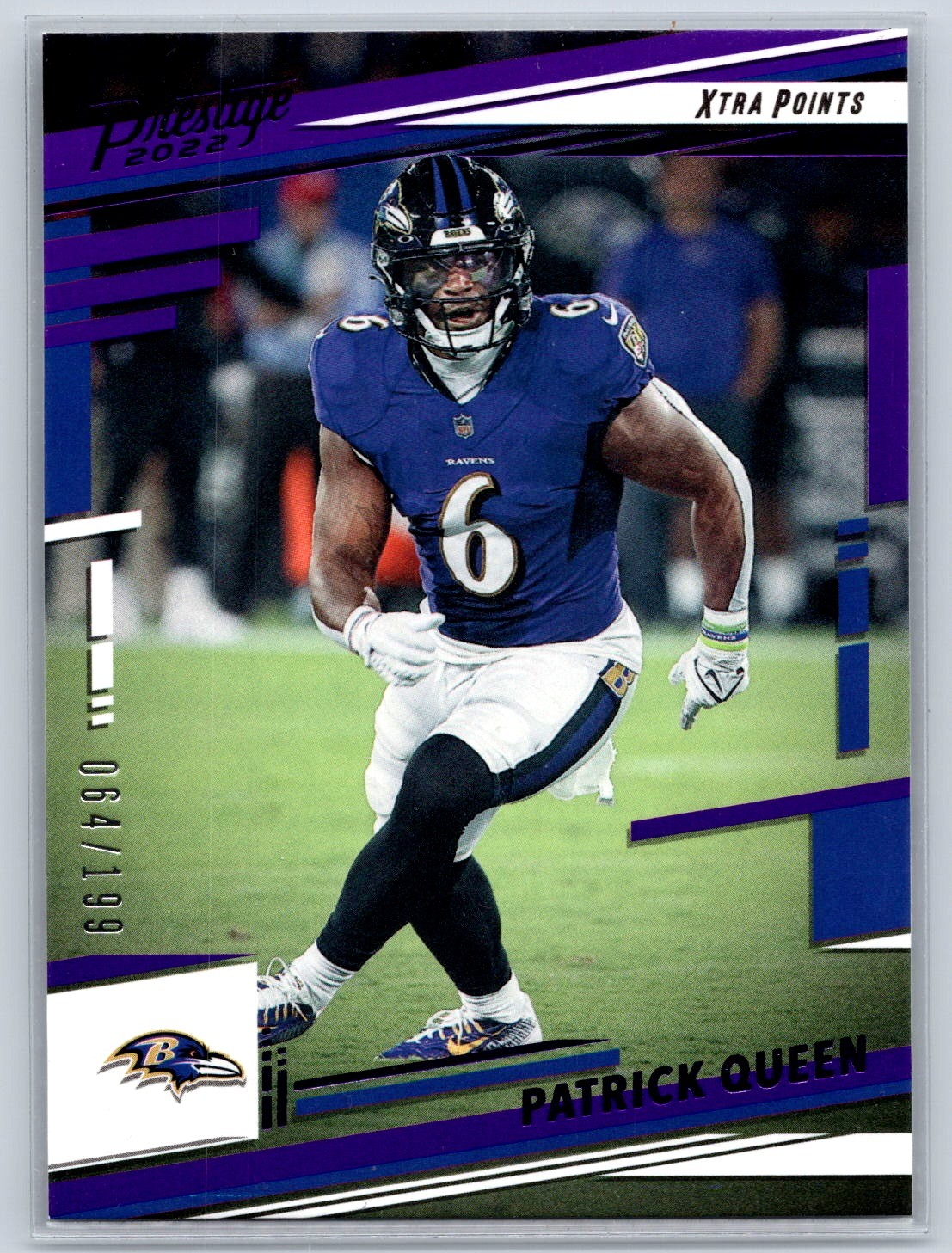 2022 Panini Prestige #26 Patrick Queen Xtra Points Premium Purple #/199