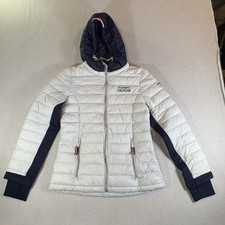 Tommy Hilfiger Lightweight Packable Puffer Jacket Women's XS White/Navy Logo