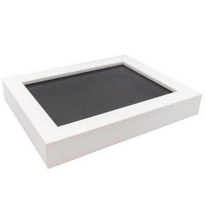 White 12x16 Wood Shadow Box With Black Acid-Free Backing 11/16 Usable Depth
