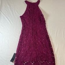 NWT Lulus Burgundy Lace Floral Pattern Sleeveless KneeLength Dress Womens Small