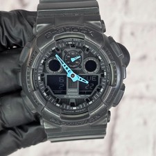 Casio G-Shock GA100C 5081 Watch Black Digital  Blue Hands Shock Water Resistant