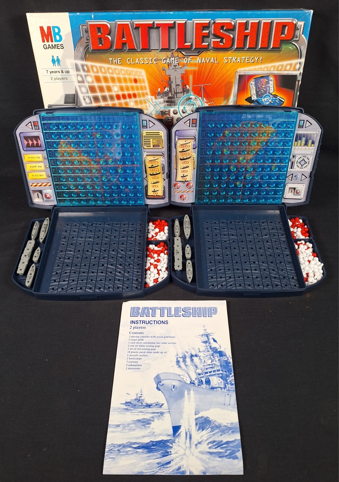 Vintage Battleship Game of Naval Strategy Board Game MB 1999 Complete