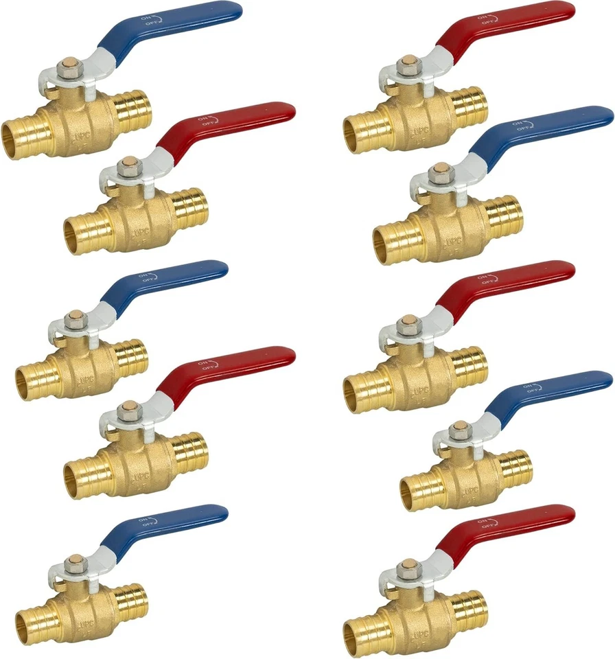 Reliable 10-Pack of 3/4" Hot & Cold Brass Shut Off Valves - Max Pressure 400 PSI - Image 3 of 4