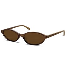 GUVIVI Retro Oval Sunglasses for Women Chic Small, Brown Frame - Lens