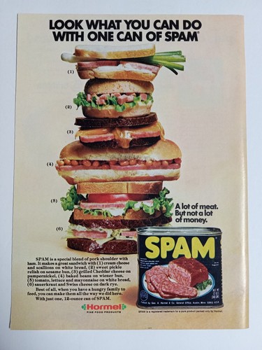 Hormel SPAM Magazine Ad 1980s "Look What You Can Do" Food