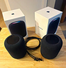 Apple HomePod Smart Speaker Pair Black Voice Search Siri Compatible