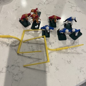 Vtg 1974 Wilton Football Team Cake Decoration Toppers 8 Players 2 Goal Posts