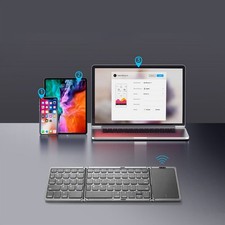 Foldable Bluetooth Keyboard Portable Wireless Folding Keyboard With Touchpa SUCD