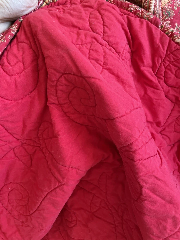 Cubrecama edredón Pottery Barn Queen rojo cachemir  Foto 3 de 4