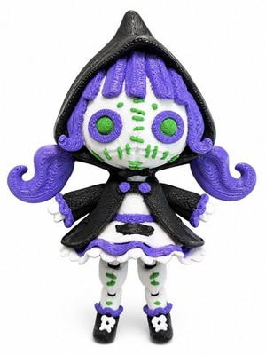 Lila Goth Riding Hood Zombie Stoffpuppe 3D gedruckt Fidget Figur Punk Voodoo Puppe