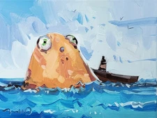 Jose Trujillo Fine Art PRINT 16x20" Collectible Artist Painting Sea Monster