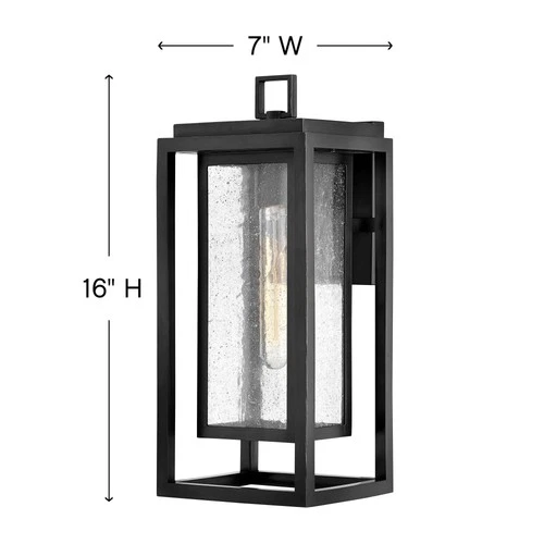 Hinkley Republic 16" Rectangular Marine Grade Black Outdoor Wall Light - Picture 4 of 7