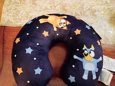 Bluey Kids Neck Pillow   Colorful Cartoon Character Travel Pillow   NEW