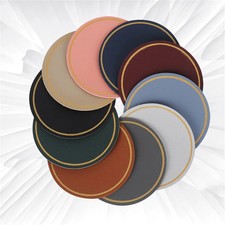 Waterproof PU Leather Coaster Heat Resistant Round Cup Coaster Cup Mat Tablewar