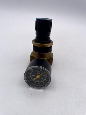 Festo 7880 LR-1/8-F-7 Pneumatic Pressure Regulator & Gauge Analog Black & Gold