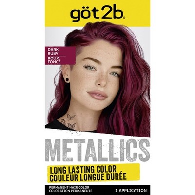 Hair Dye Permanent Dark Ruby M68 Metallic Shine got2b Metallics Color Women Cool