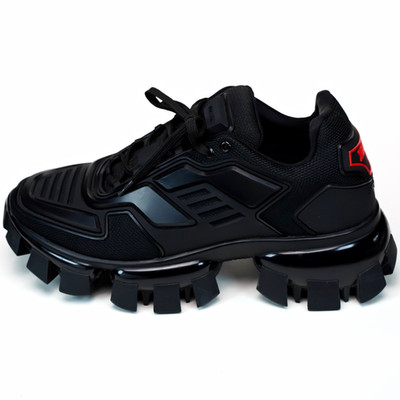 Prada Cloudbust Thunder Black Knit Rubber Chunky Sneakers Men IT 4 US 5