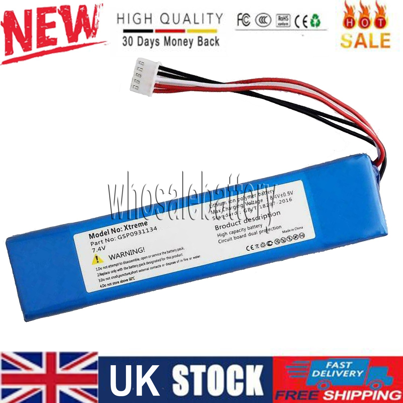 Premium Battery for JBL Xtreme JBLXTREME Replace JBL GSP0931134 New 5000mAh