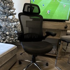 Black Mesh Ergonomic High Back Office Task Chair with Headrest, Swivel