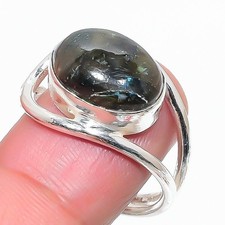 Natural Labradorite Gemstone 925 Sterling Silver Jewelry All Size Ring For Gift