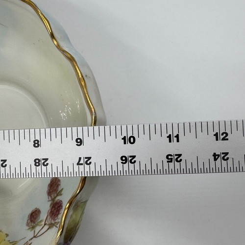 Syracuse China OP Co Vítreo Vintage Floral Swag Cuenco Grande con Pies Borde Dorado - Imagen 9 de 11